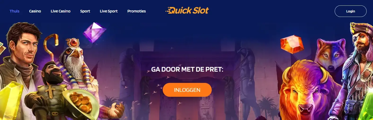 Actuele actuele QuickSlot Casino homepage of lobby