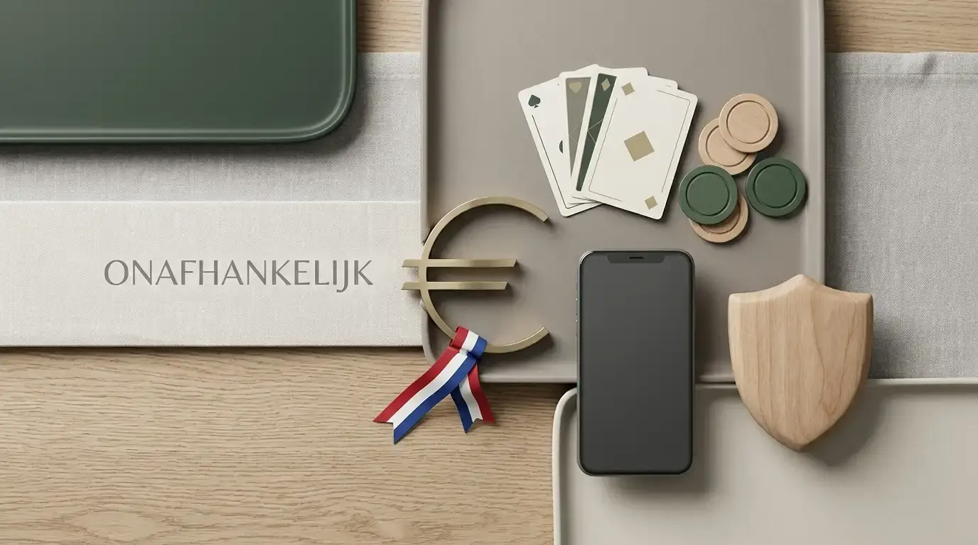 Redactionele illustratie van casino-beslisfactoren zoals eurobetalingen, mobiel spelen, spellen en vertrouwen